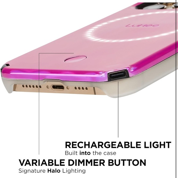 NIB LuMee Halo Light Up Selfie Case for Apple iPhone  Hot Pink Voltage - Picture 4 of 11